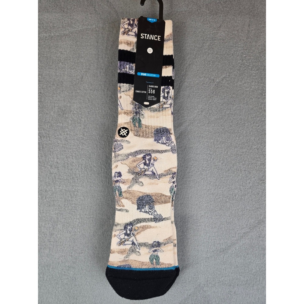 Stance Classic Crew Socks Graphic Novelty Print Combed Cotton L 9-12 NWT